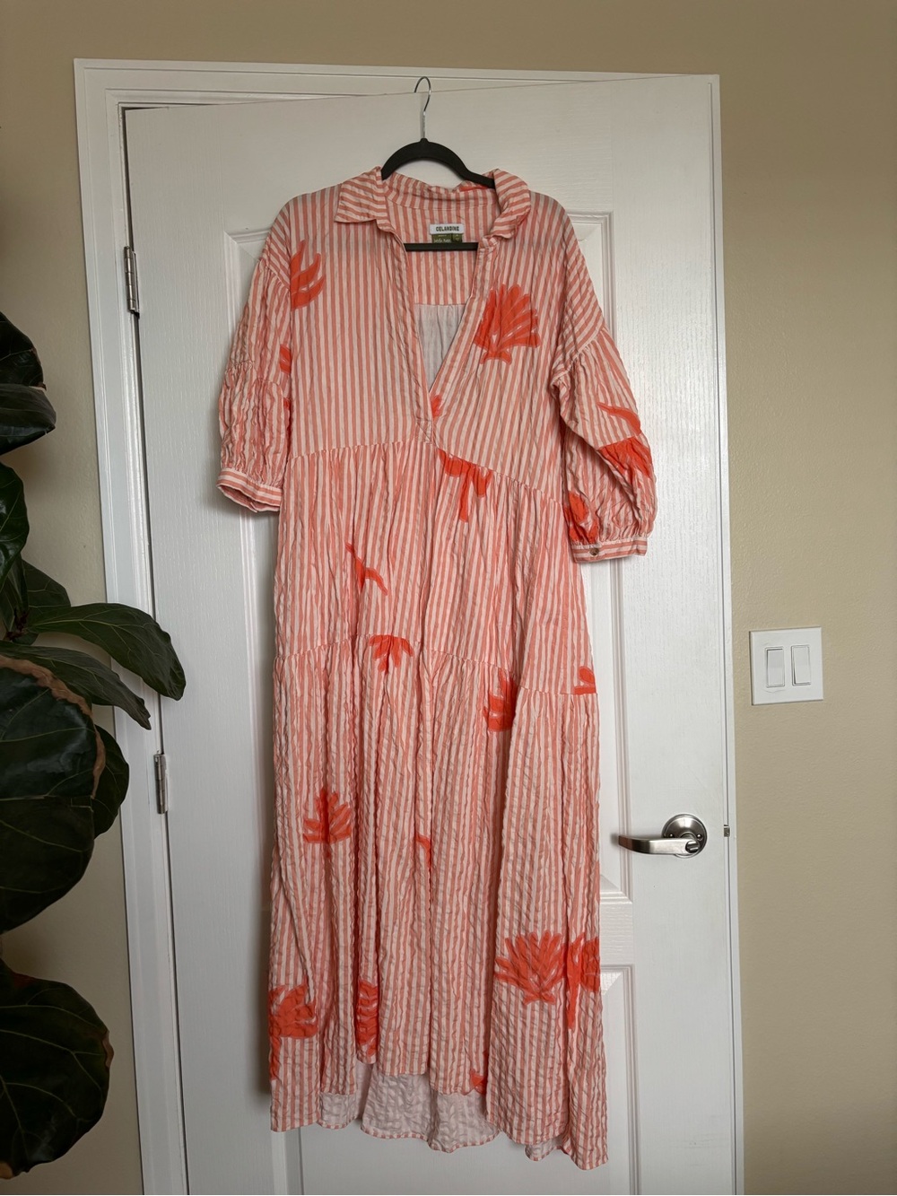 Anthropologie Celandine Carolita Printed Tiered Shirt Dress - Picture 3 of 5